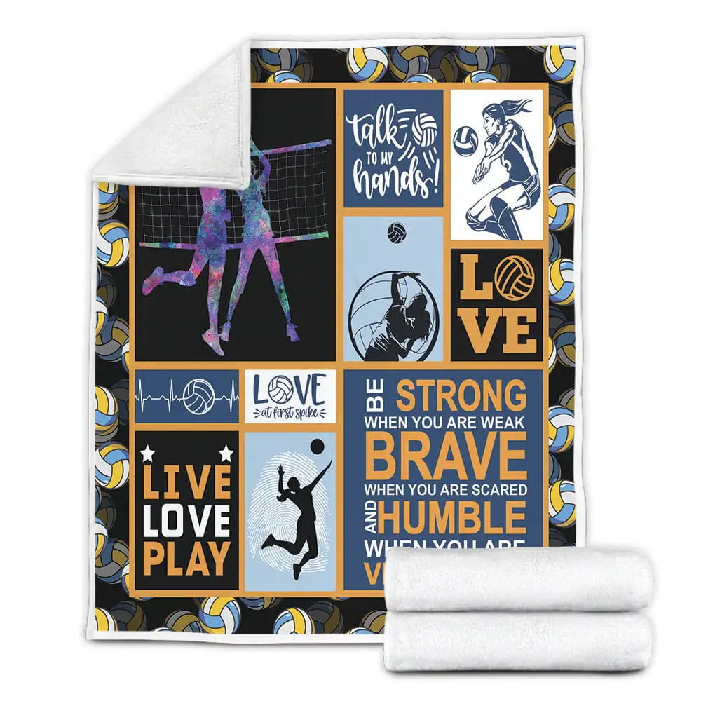 Volleyball Be Strong When You Are Weak Fleece Blanket Gift For Birthday Halloween Christmas Thanksgiving
