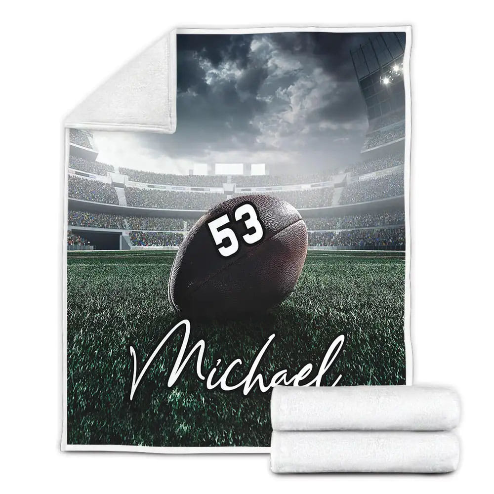 Petmytshirt American Football Stadium Fleece Blanket Gift For Birthday Halloween Christmas Thanksgiving