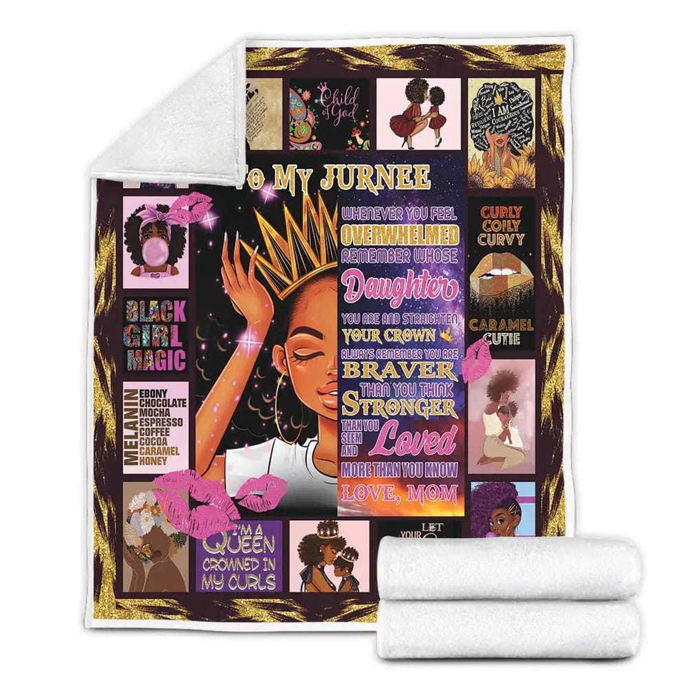 Petmytshirt Black Queen To My Daughter From Mom Straighten Your Crown Fleece Blanket Perfect 