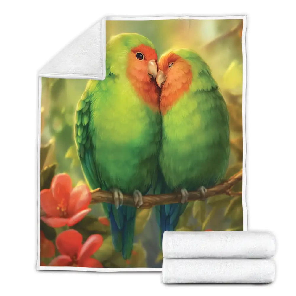 The Wild Animal  The Parrot Showing The Love Fleece Blanket Gift For Christmas Thanksgiving Halloween