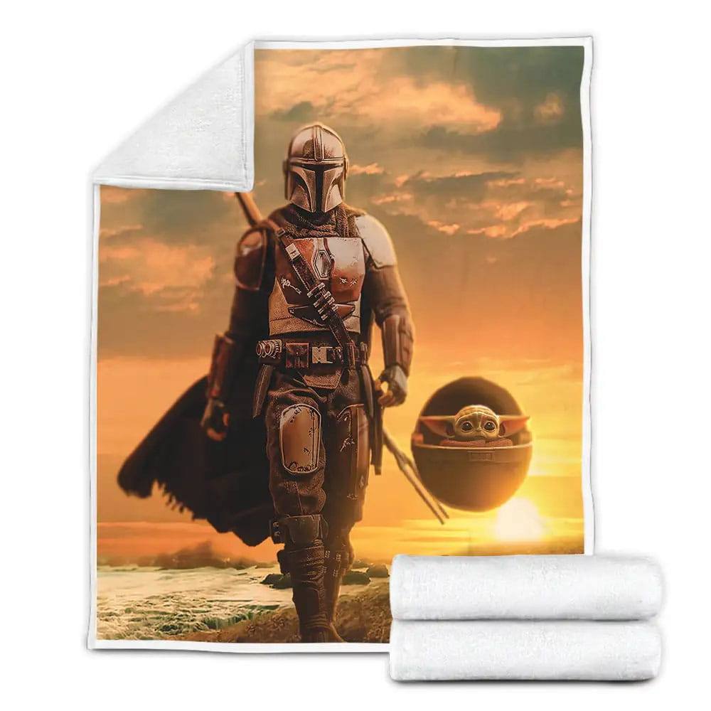 The Mandalorian 2019 The Mandalorian Poster Fleece Blanket Gift For Christmas Thanksgiving Halloween