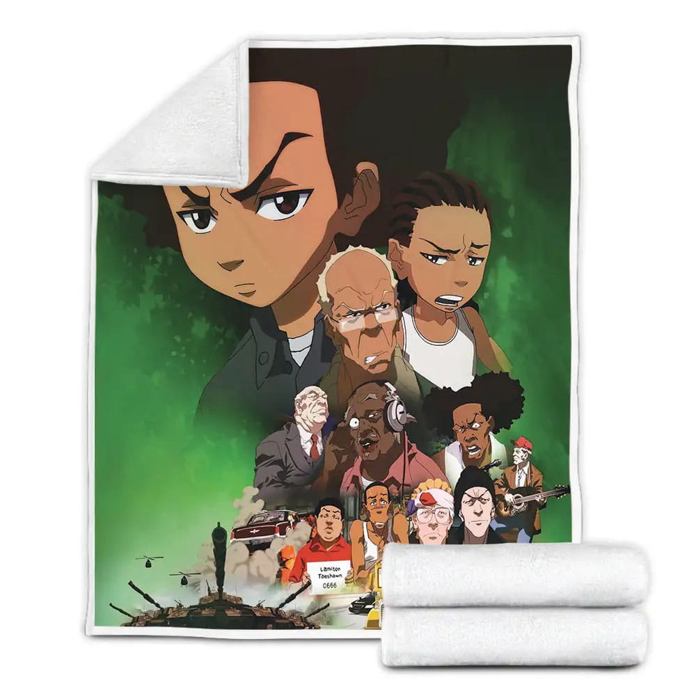 The Boondocks 2005-2014 Movie Poster Fleece Blanket Gift For Birthday Halloween Christmas Thanksgiving