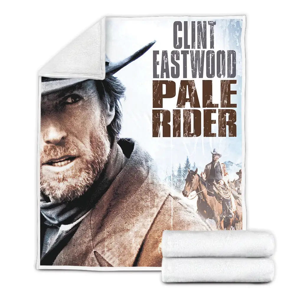 Pale Rider 1985 Clint Eastwood Movie Poster Fleece Blanket Gift For Christmas Thanksgiving Halloween