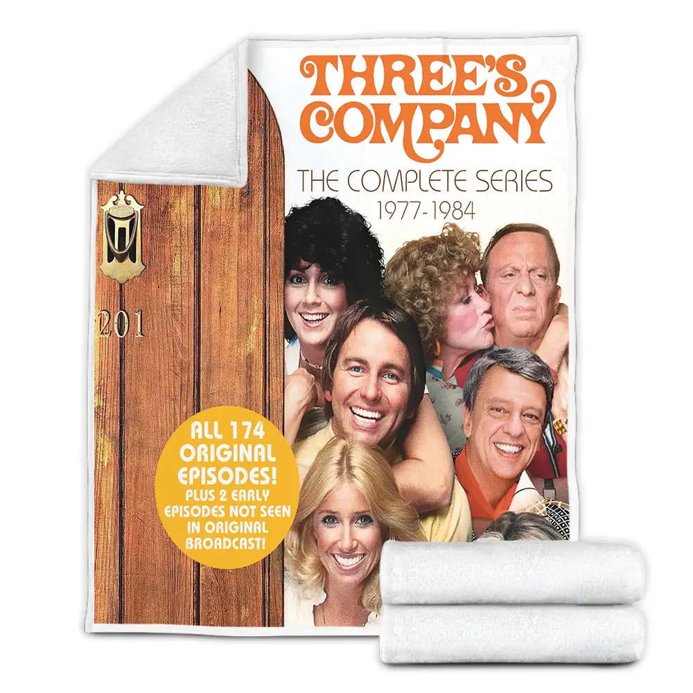 Threes Company 1976-1984 The Complete Series Movie Poster Fleece Blanket Gift For Wife Husband Besties