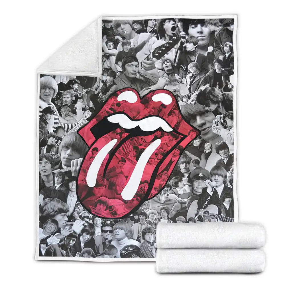 Musical Artists 80s The Rolling Stones Fleece Blanket Gift For Birthday Halloween Christmas Thanksgiving