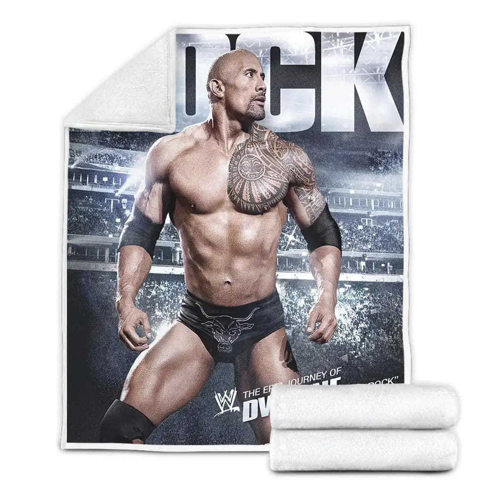 The Epic Journey Of Dwayne the Rock Johnson Fleece Blanket Gift For Christmas Thanksgiving Halloween