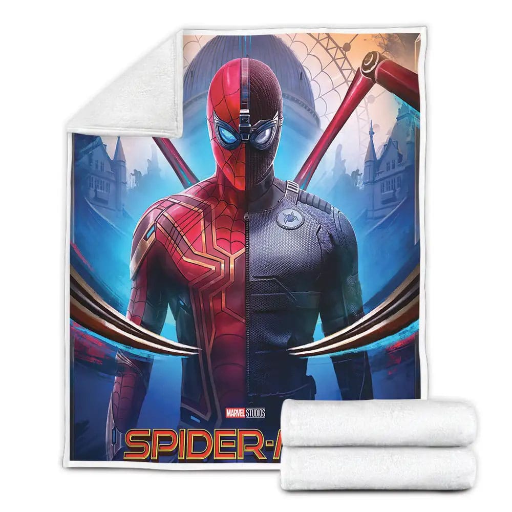 Spider-Man In Iron Spider Stealth Suit Fleece Blanket Gift For Birthday Halloween Christmas Thanksgiving
