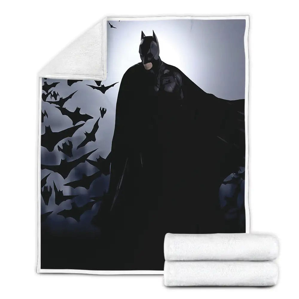 Batman Begins Movie Batman In The Dark Poster Fleece Blanket Gift For Christmas Thanksgiving Halloween