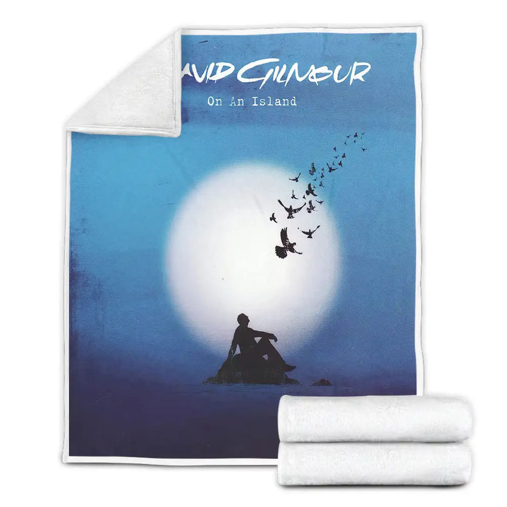 David Gilmour On An Island Album Cover Fleece Blanket Gift For Birthday Halloween Christmas Thanksgiving