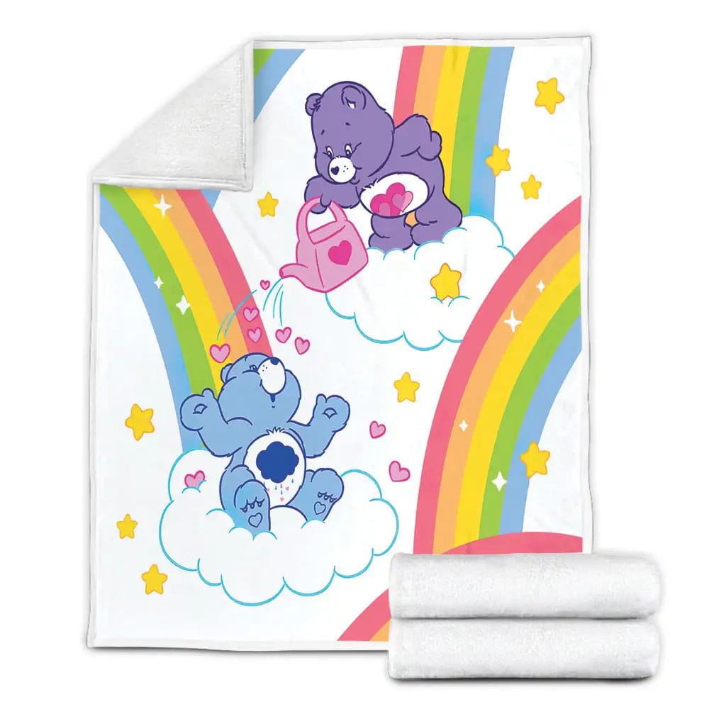 Care Bears Grumpy Bear And Daydream Bear Fleece Blanket Gift For Birthday Halloween Christmas Thanksgiving