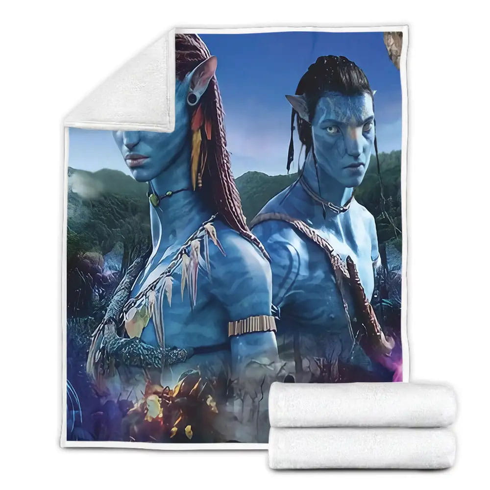 Avatar Neytiri And Jake Sully Digital Artwork Fleece Blanket Gift For Christmas Thanksgiving Halloween