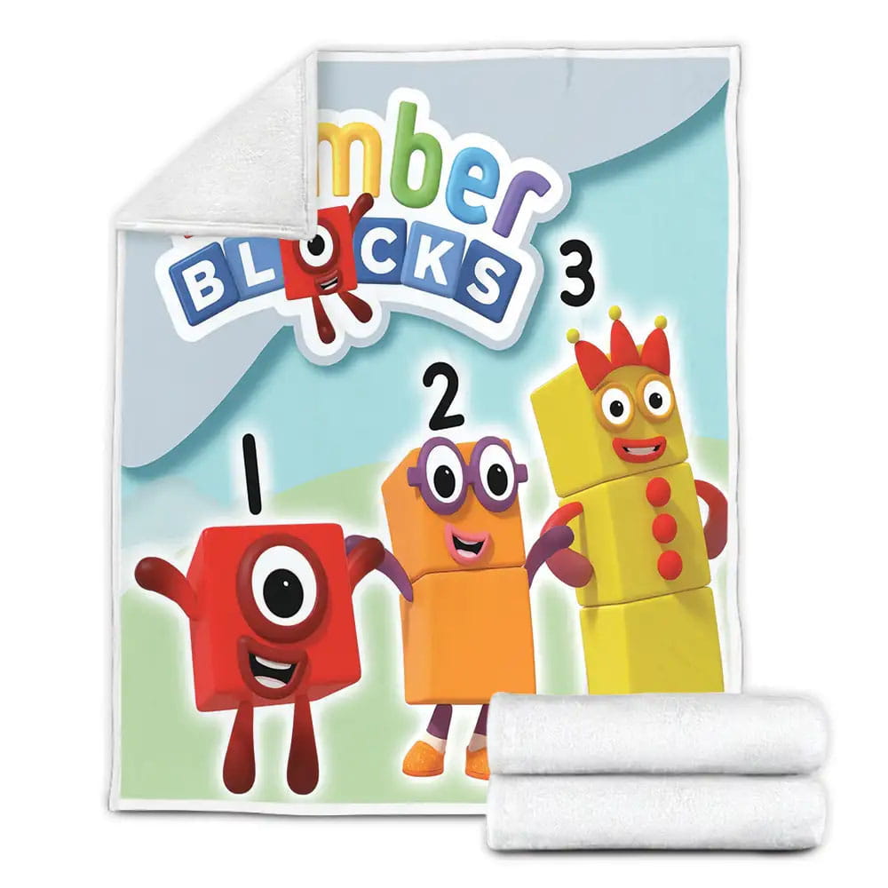 Numberblocks One Two And Three And Six Fleece Blanket Gift For Birthday Halloween Christmas Thanksgiving