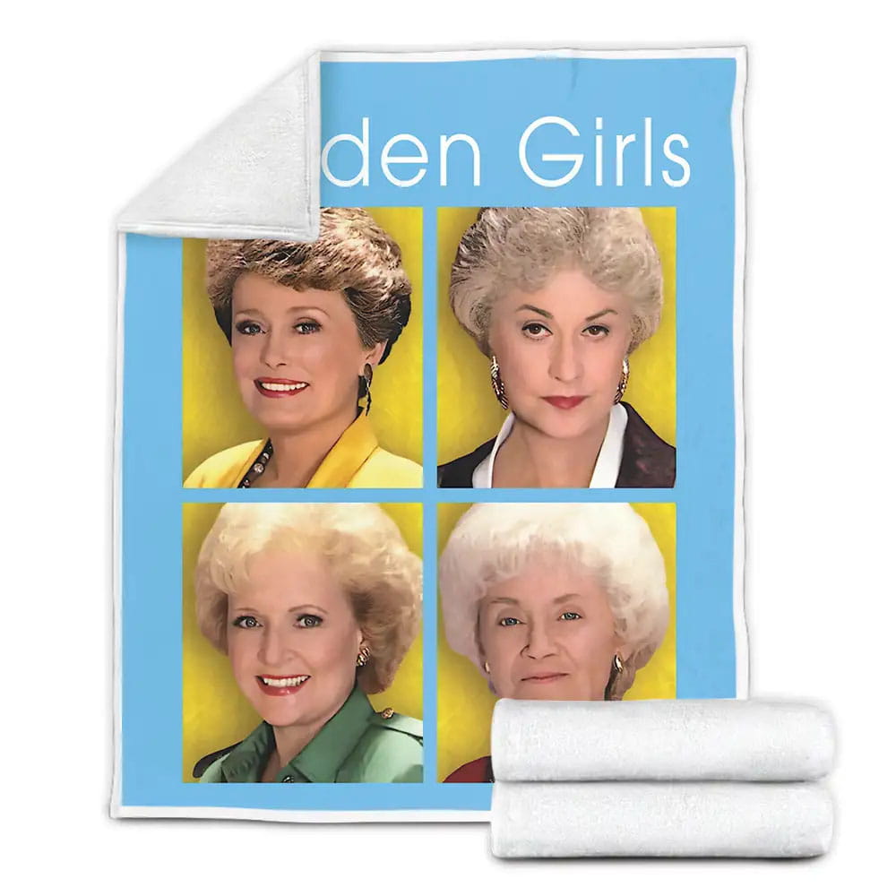 The Golden Girls 1985 Blue Background Fleece Blanket Gift For Birthday Halloween Christmas Thanksgiving