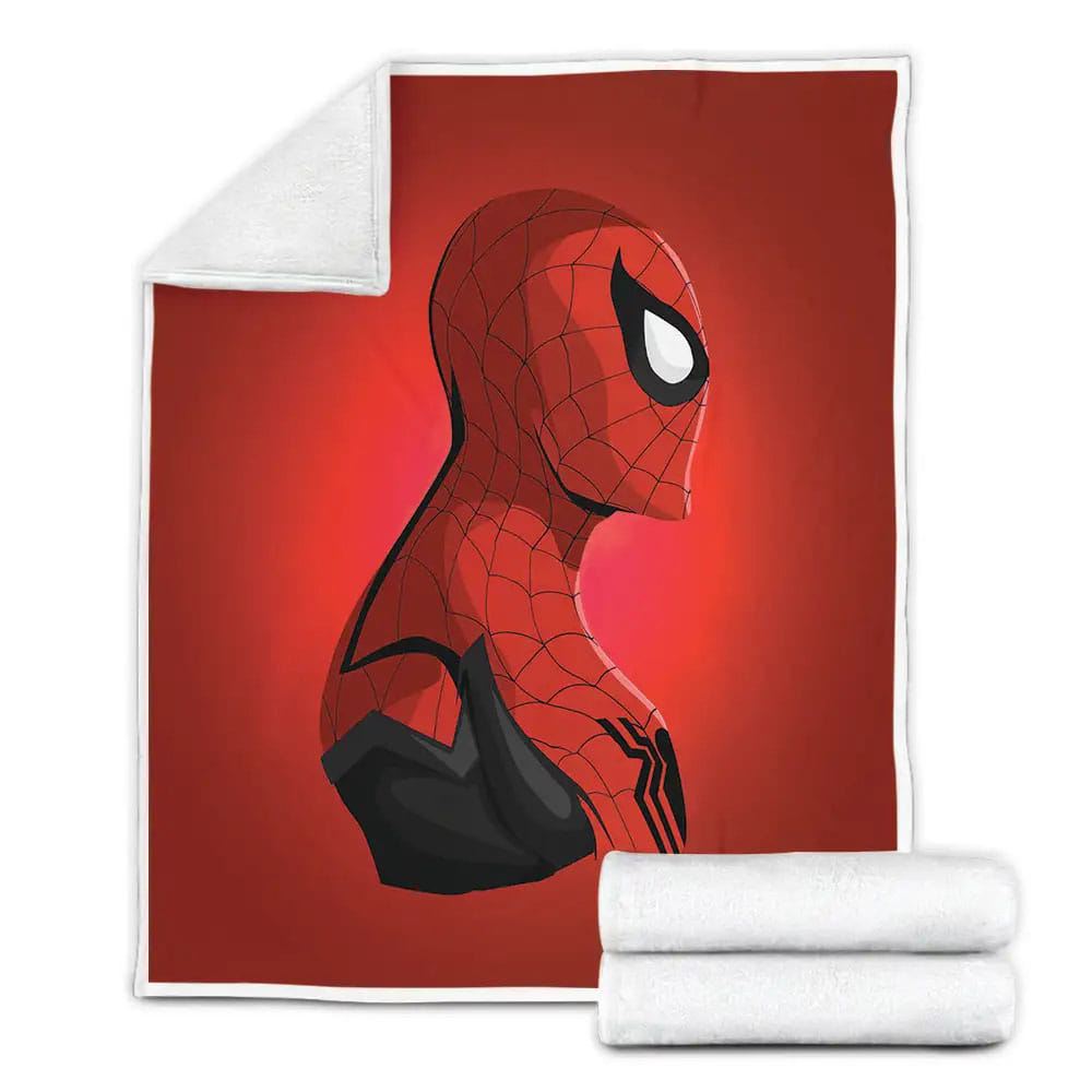 Spider Man In Stark Upgraded Suit Illustration Fleece Blanket Gift For Christmas Thanksgiving Halloween