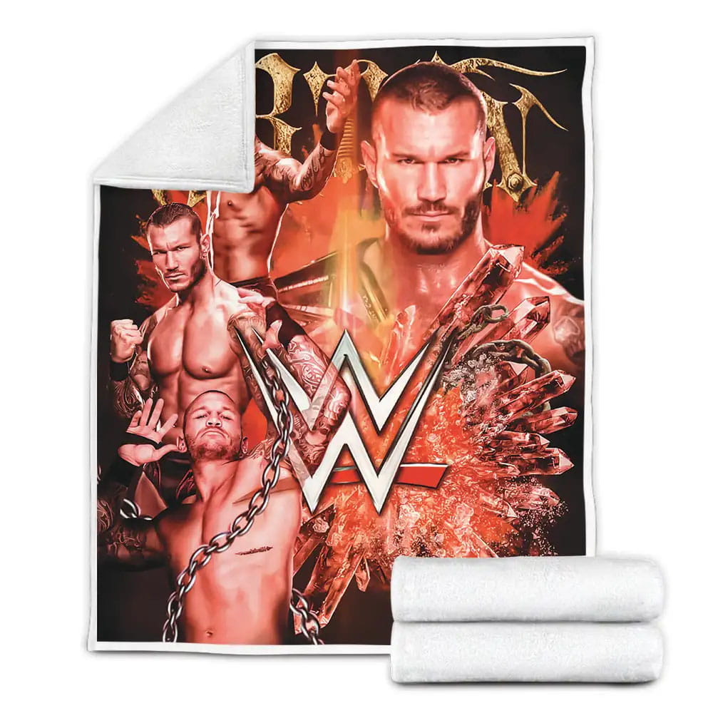 Randy Orton Signature Photograph In Red Fleece Blanket Gift For Birthday Halloween Christmas Thanksgiving