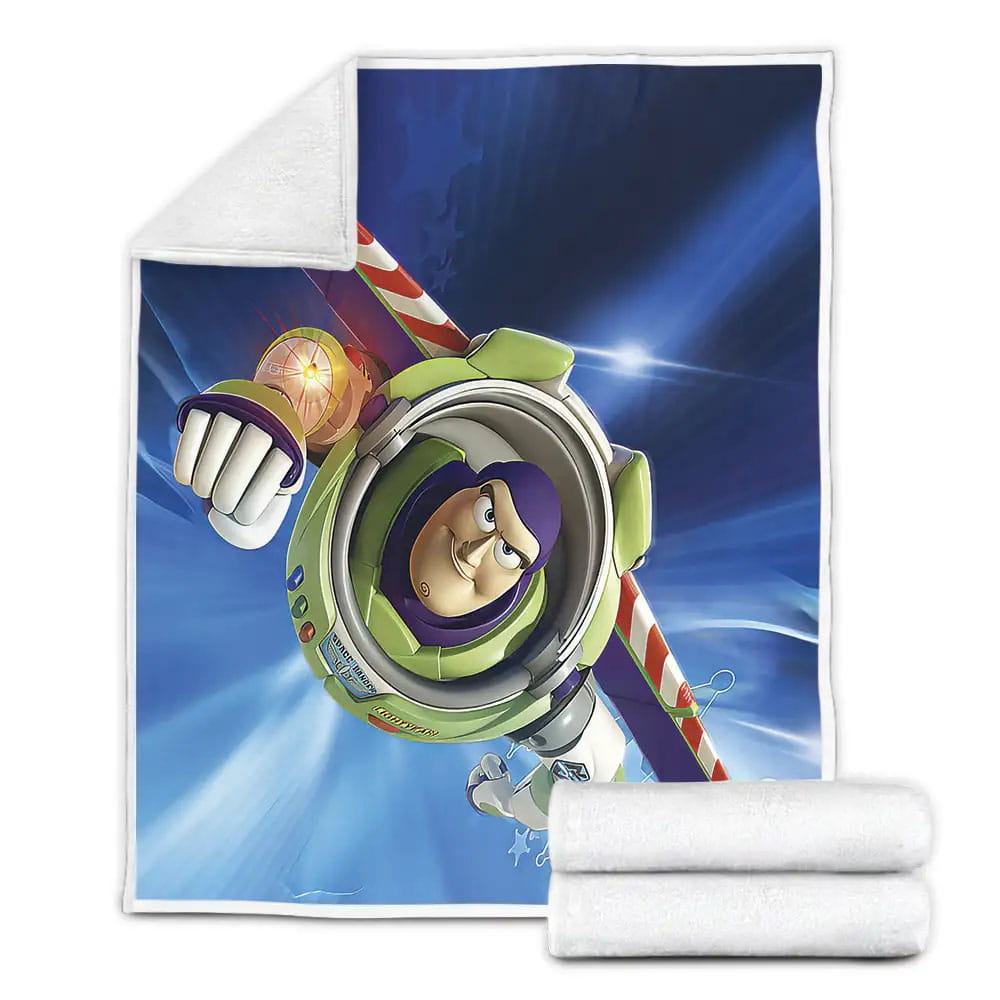 Toy Story Buzz Lightyear Flying To The Mission Fleece Blanket Gift For Christmas Thanksgiving Halloween