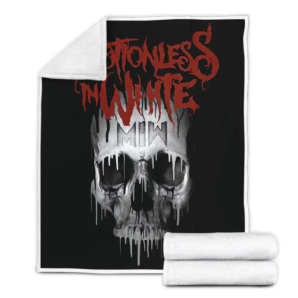 Motionless In White Music Band Miw Logo Fleece Blanket Gift For Birthday Halloween Christmas Thanksgiving