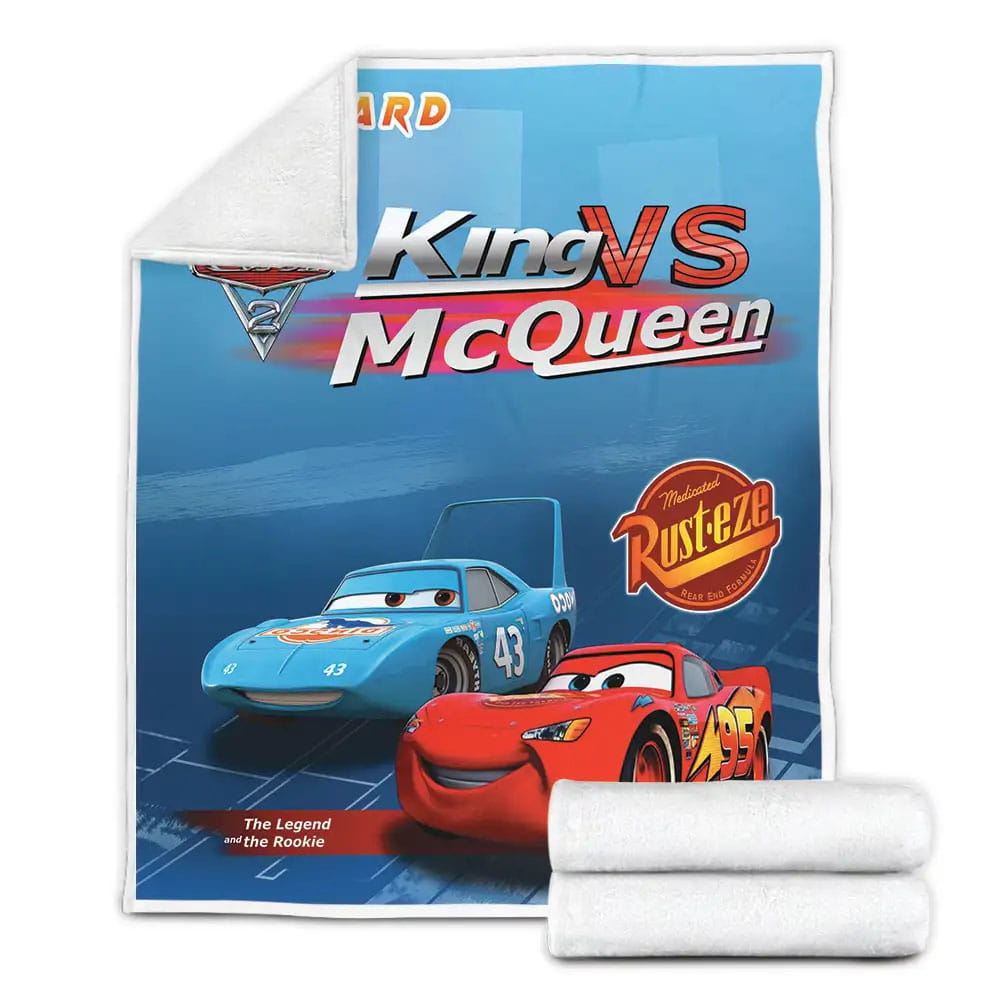 KING VS MC QUEEN DISNEY CARS 3D PRINTED Fleece Blanket Gift For Birthday Halloween Christmas Thanksgiving