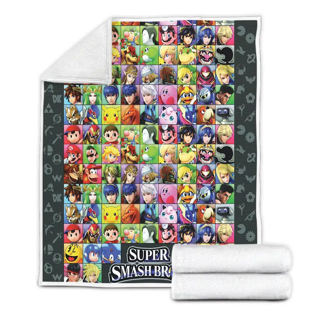 Characters Of Super Smash Bros Ultimate Fleece Blanket Gift For Birthday Halloween Christmas Thanksgiving