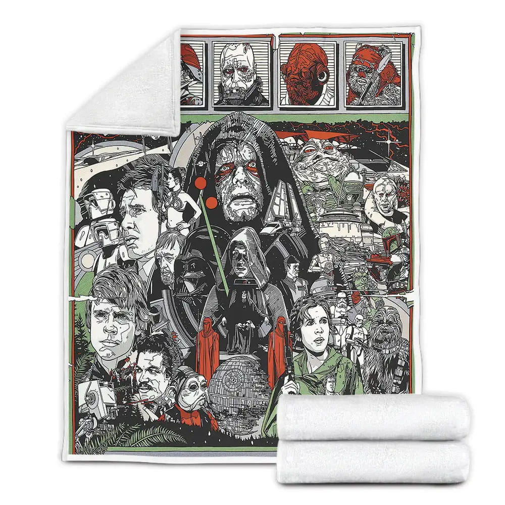 Star Wars Episode Vi  Return Of The Jedi The Empire Falls Movie Poster Fleece Blanket Perfect 