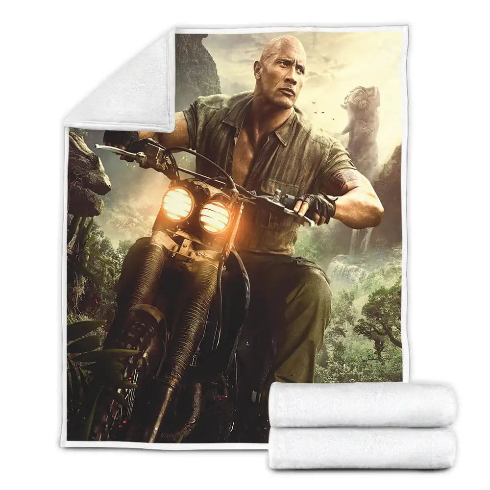 Jumanji Dr. Smolder Bravestone Played By Dwayne Johnson Poster Fleece Blanket Gift For Wife Husband Besties