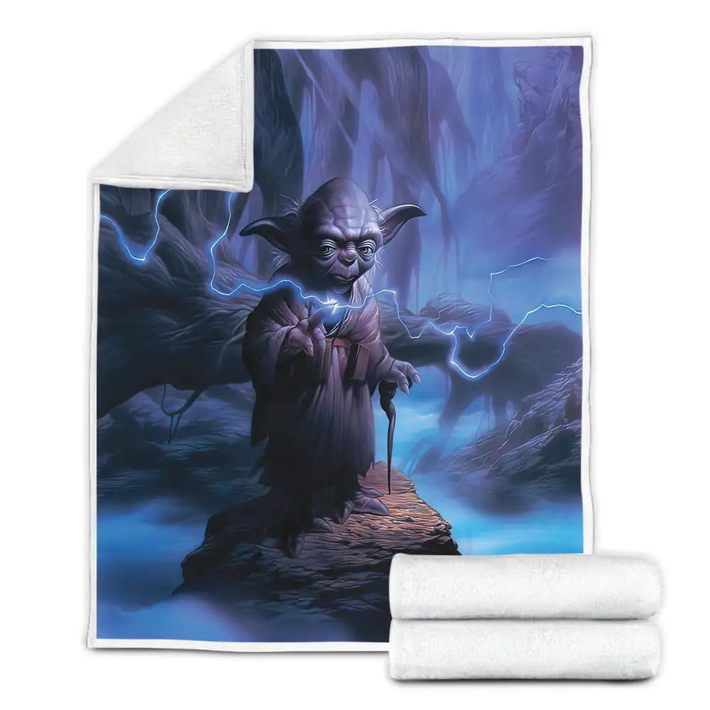 Star Wars Master Yoda In The Forest Illustration Fleece Blanket Gift For Christmas Thanksgiving Halloween