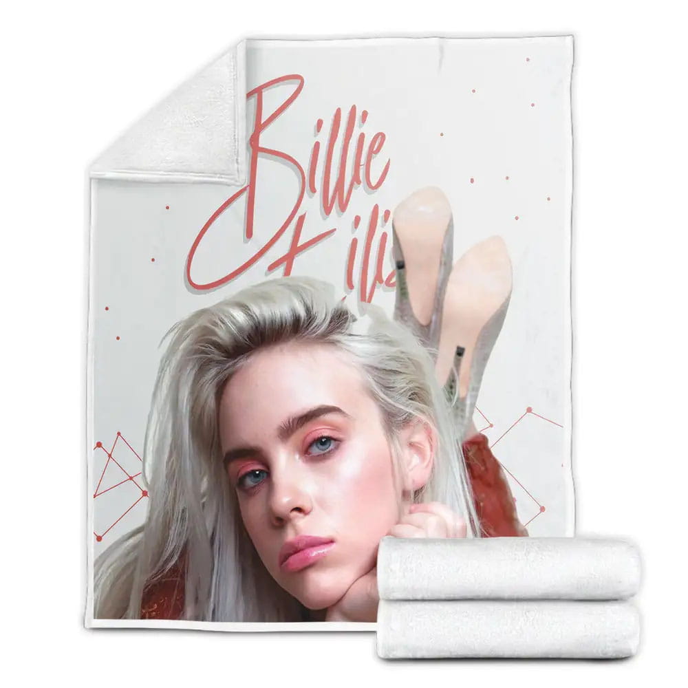 Billie Eilish In Platinum White Hair Photograph Fleece Blanket Gift For Christmas Thanksgiving Halloween