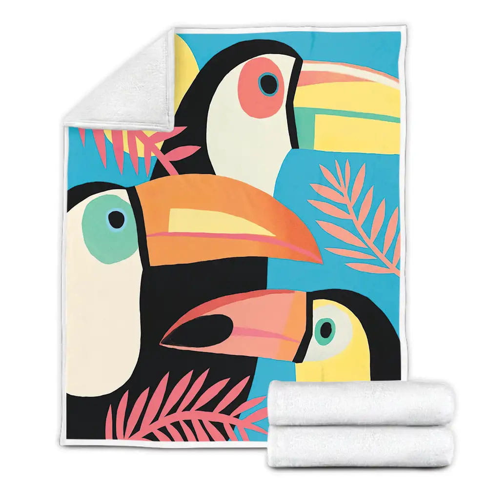 The Wildlife  The Toucan And His Friends Fleece Blanket Gift For Birthday Halloween Christmas Thanksgiving