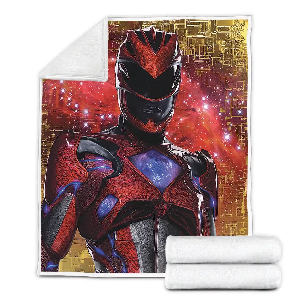 Power Rangers Red Ranger In Digital Illustration Fleece Blanket Gift For Christmas Thanksgiving Halloween