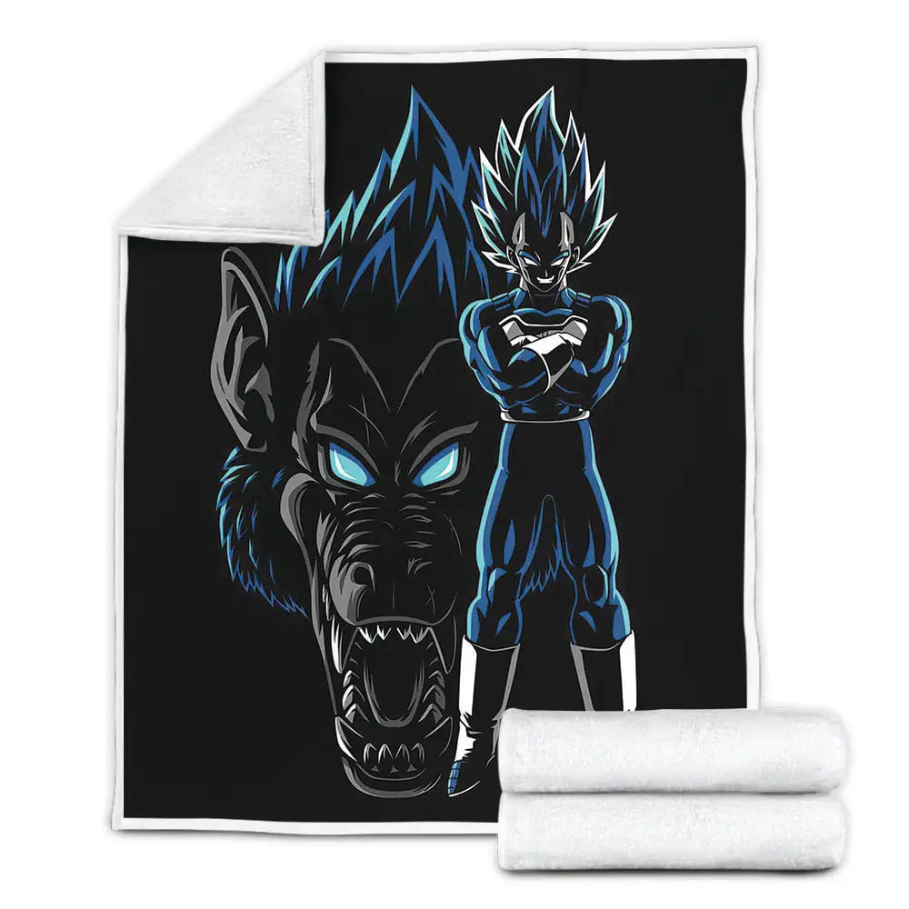 Dragon Ball Vegeta And His Giant Ape Form On Black Fleece Blanket Gift For Christmas Thanksgiving Halloween