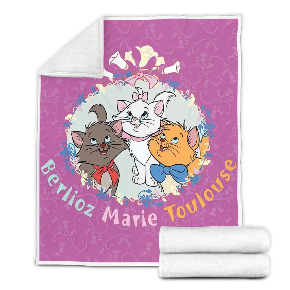 The Aristocats 1970 Movie Poster Artwork Fleece Blanket Gift For Birthday Halloween Christmas Thanksgiving