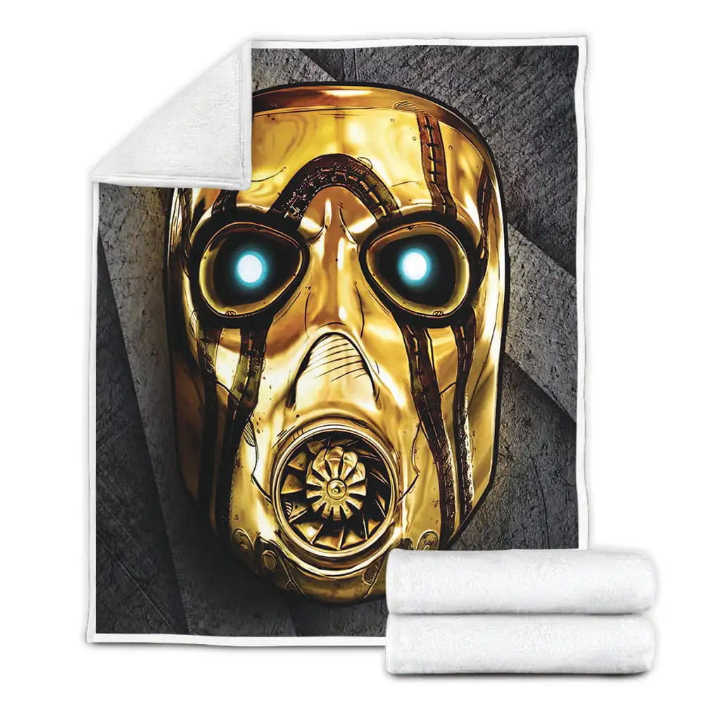 Borderlands The Psycho Bandit Golden Mask Fleece Blanket Gift For Birthday Halloween Christmas Thanksgiving