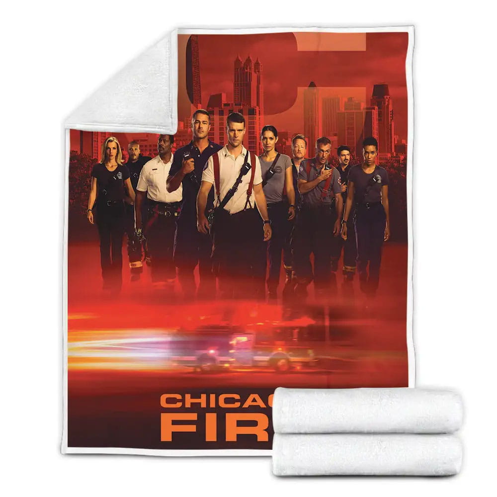 Chicago Fire Season 8 Characters Digital Key Art Fleece Blanket Gift For Christmas Thanksgiving Halloween