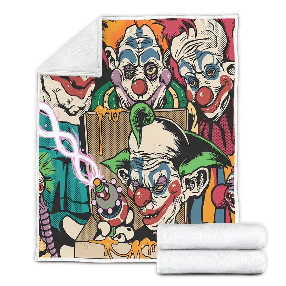 Killer Klowns From Outer Space Movie Clown Photo Fleece Blanket Gift For Christmas Thanksgiving Halloween