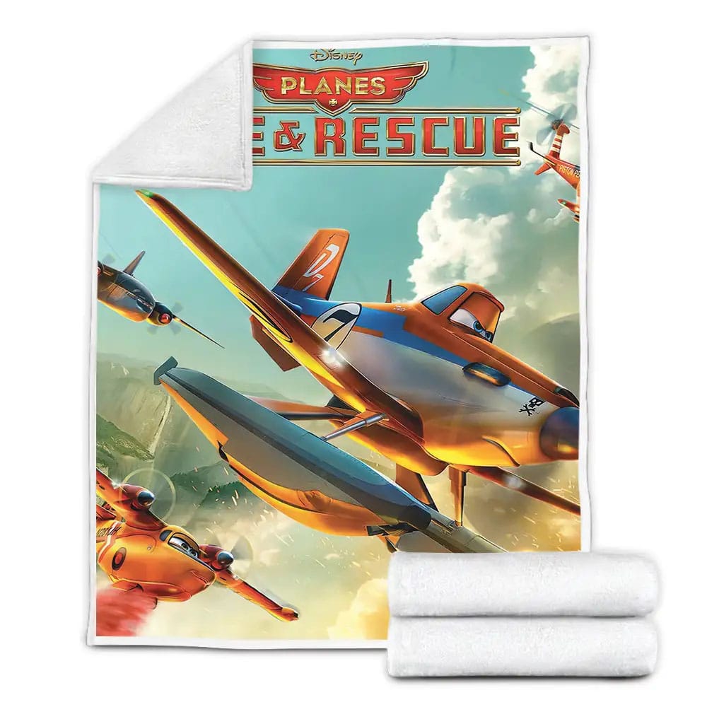 Planes Fire And Rescue Original Poster Art Fleece Blanket Gift For Birthday Halloween Christmas Thanksgiving