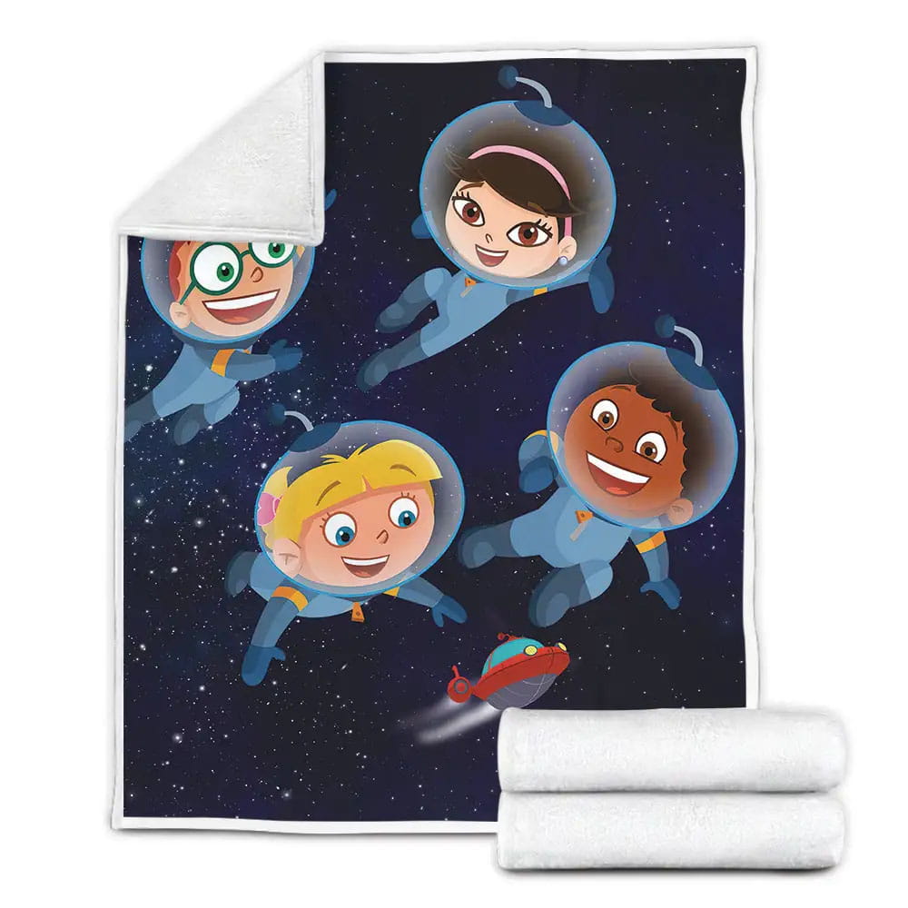 Little Einsteins Characters In Astronaut Costumes Fleece Blanket Gift For Christmas Thanksgiving Halloween