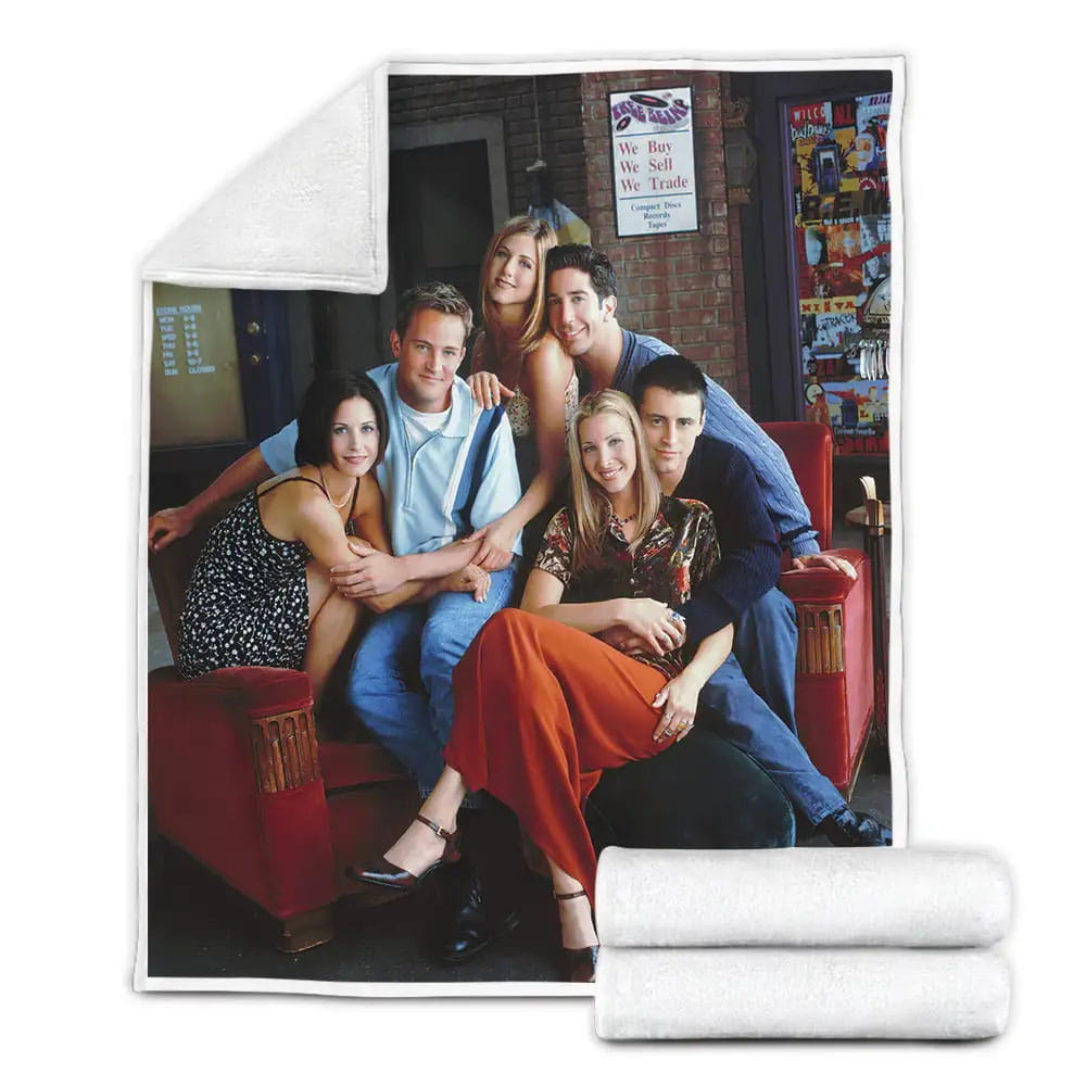 Friends Cast Group Photograph On New York Streets Fleece Blanket Gift For Christmas Thanksgiving Halloween