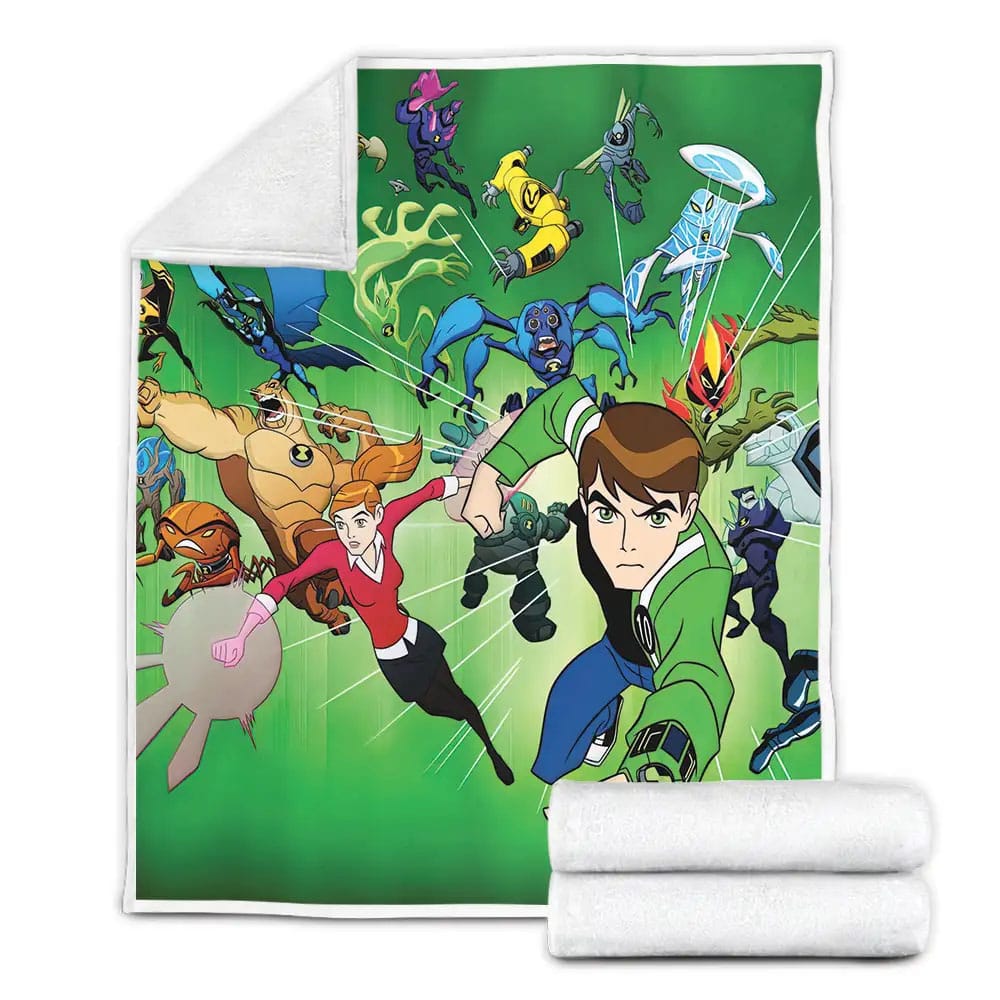 Ben 10 Alien Force Animated Series Poster Fleece Blanket Gift For Birthday Halloween Christmas Thanksgiving