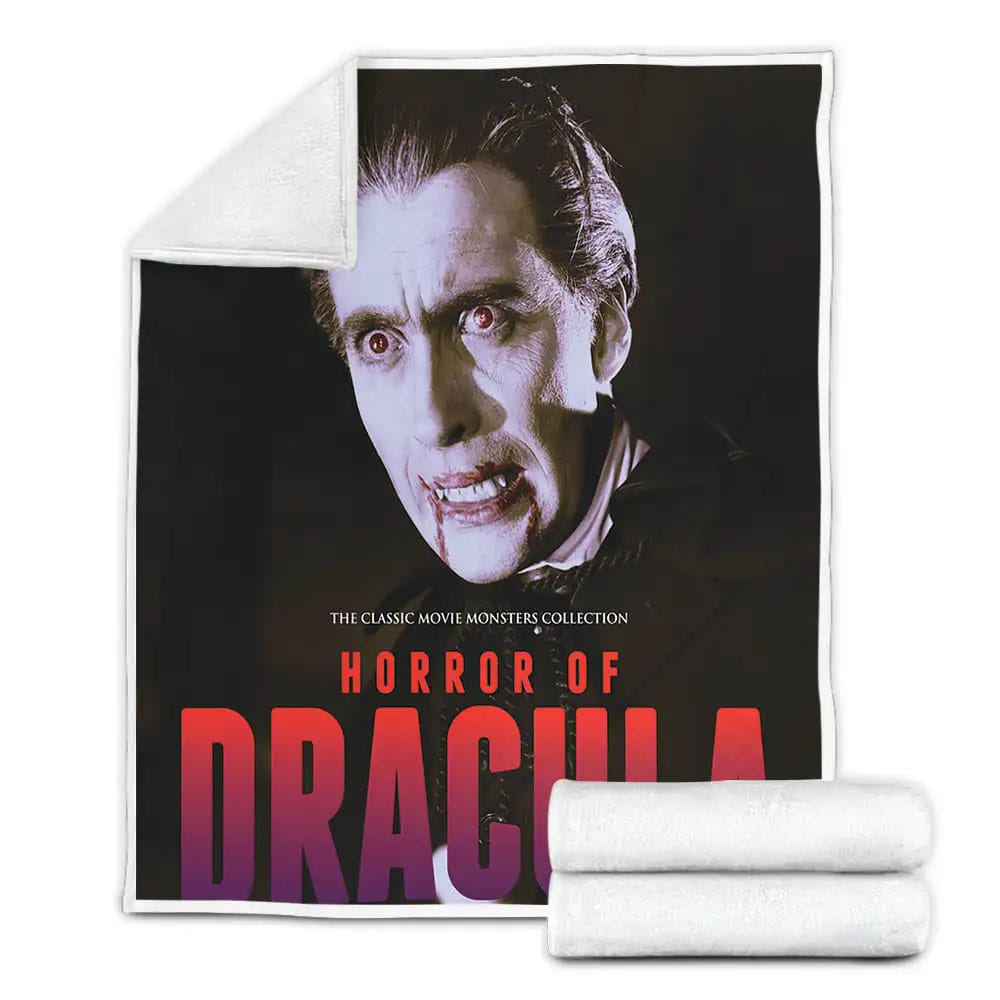 Horror Of Dracula 1958 The Classic Movie Monsters Collection Movie Poster Fleece Blanket Perfect 