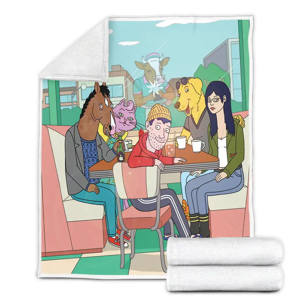 Bojack Horseman Main Characters In Phuzzys Fleece Blanket Gift For Birthday Halloween Christmas Thanksgiving