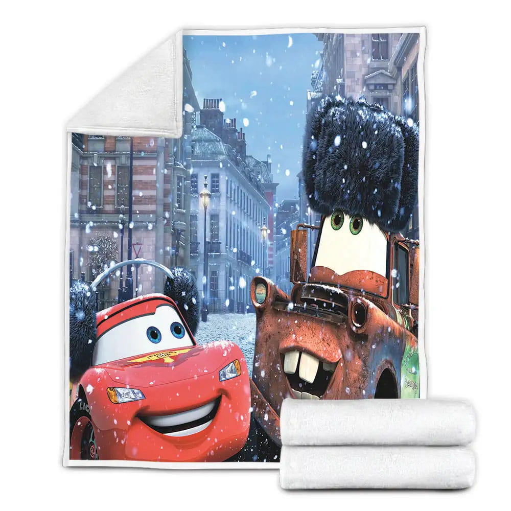 Disney Cars Lightning McQueen And Mater 3D Printed Fleece Blanket Gift For Christmas Thanksgiving Halloween