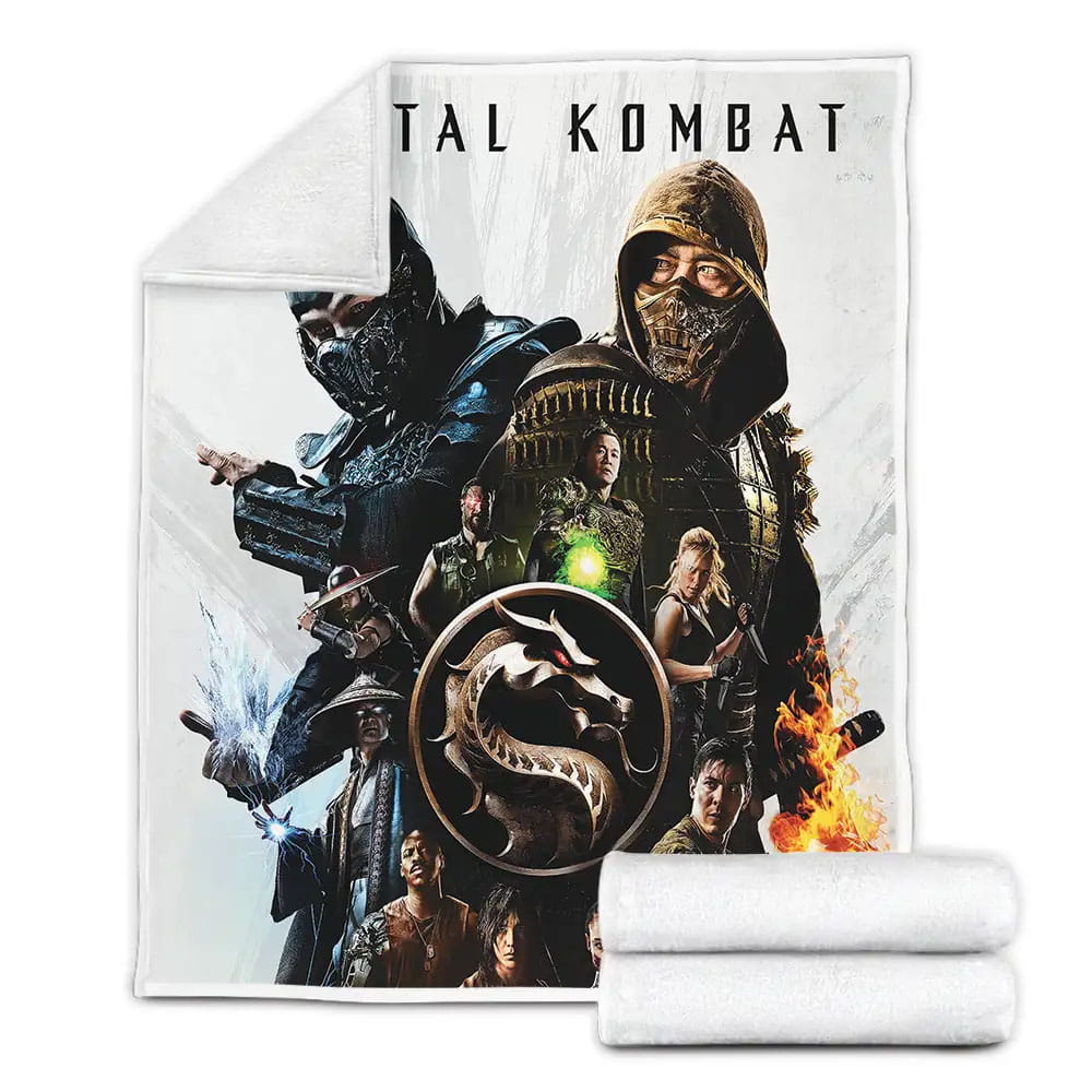 Mortal Kombat 2021 Movie Scorpion And Rain Poster Fleece Blanket Gift For Christmas Thanksgiving Halloween