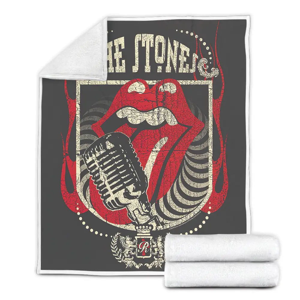 The Rolling Stones The Stones Tongue And Mic Fleece Blanket Gift For Birthday Halloween Christmas Thanksgiving