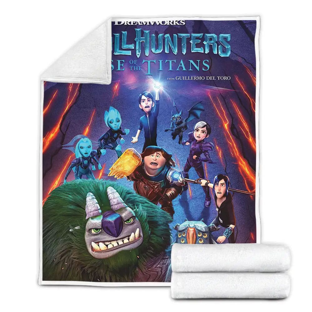 Trollhunters Rise Of The Titans Movie Poster Fleece Blanket Gift For Birthday Halloween Christmas Thanksgiving
