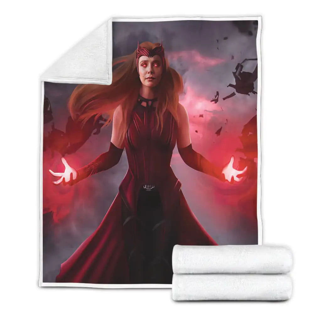 Wandavision Scarlet Witch With Flying Objects Fleece Blanket Gift For Birthday Halloween Christmas Thanksgiving