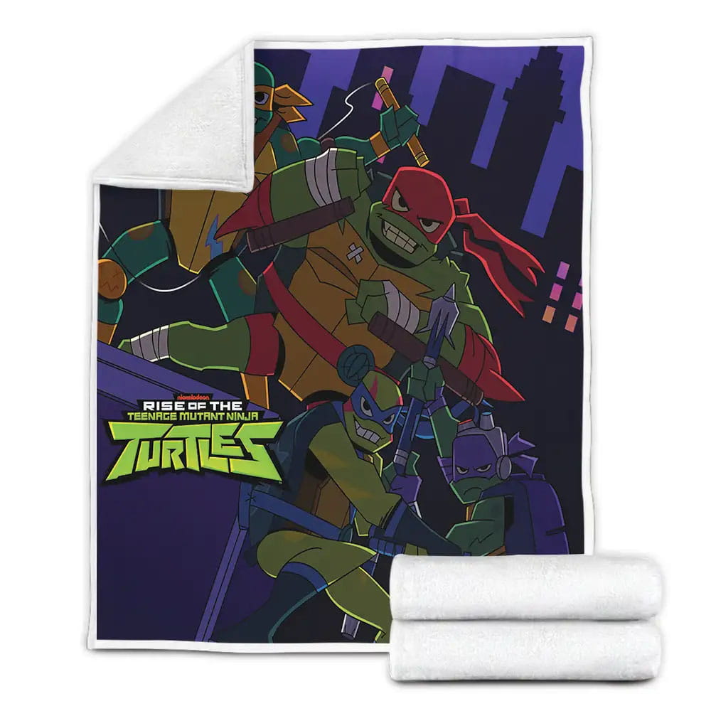 Rise Of The Teenage Mutant Ninja Turtles Group Photo Fleece Blanket Gift For Christmas Thanksgiving Halloween