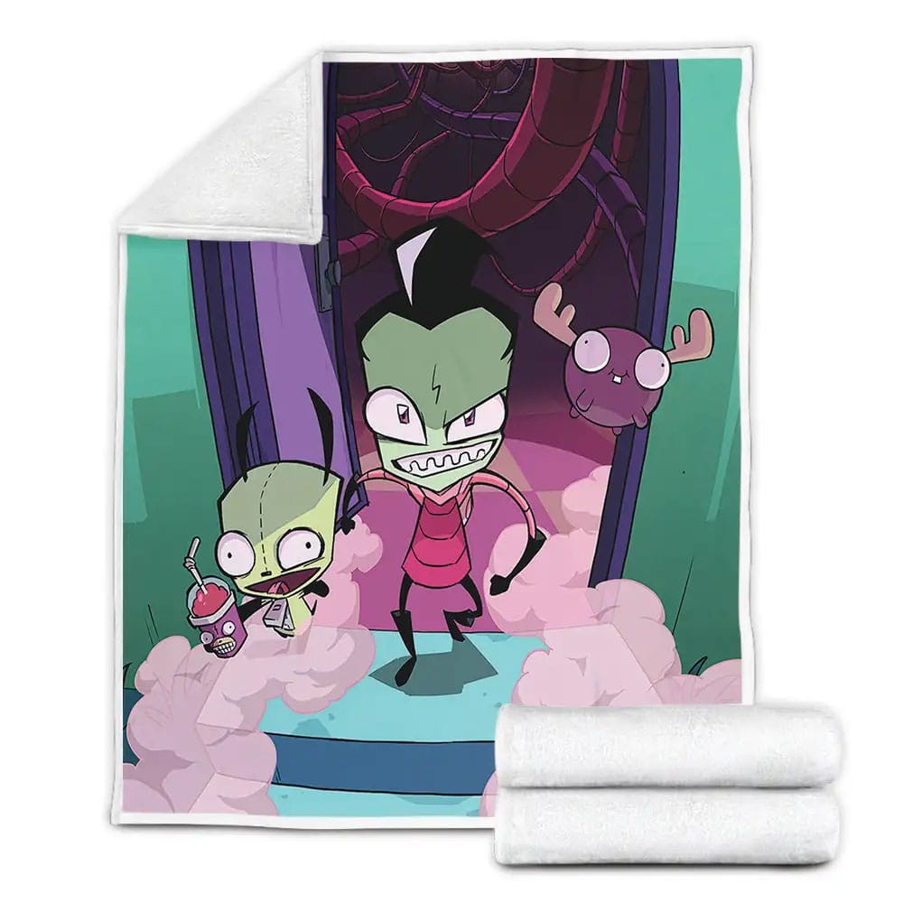 Invader Zim Entering The House The Horror Zim Fleece Blanket Gift For Birthday Halloween Christmas Thanksgiving