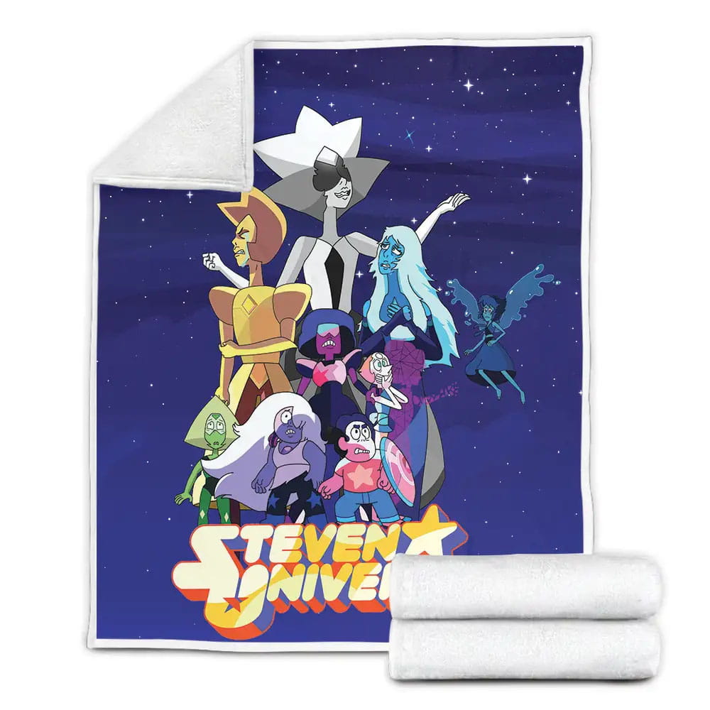 Steven Universe Characters In Star Background Fleece Blanket Gift For Birthday Halloween Christmas Thanksgiving