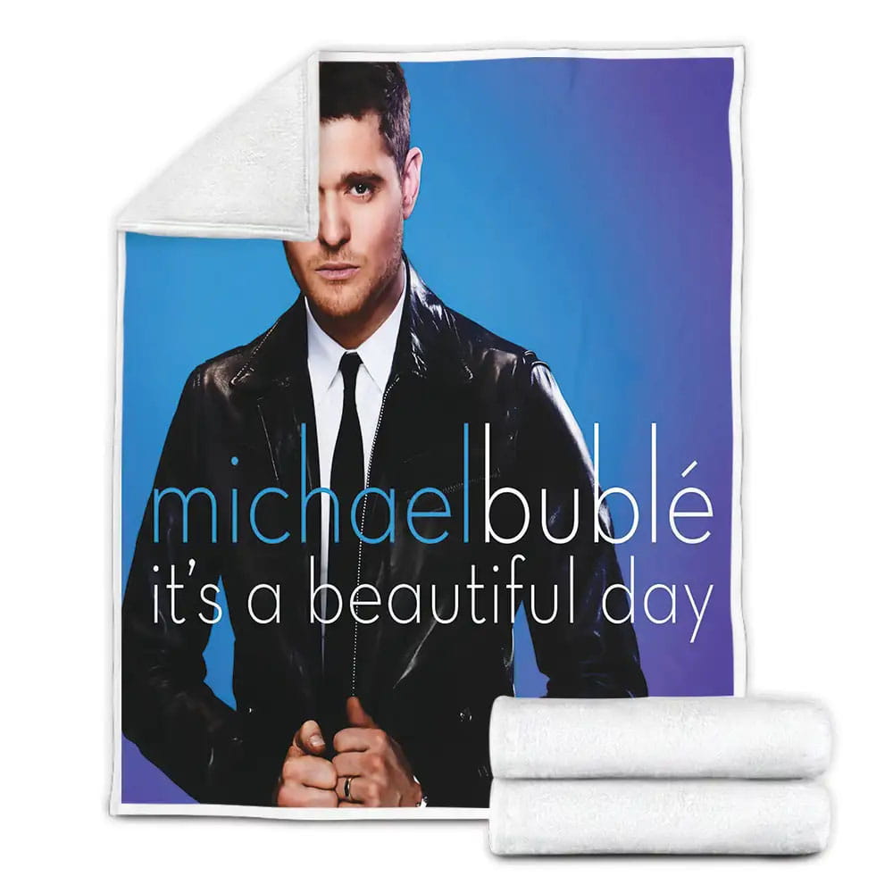 Michael Buble Its A Beautiful Day Album Cover Fleece Blanket Gift For Birthday Halloween Christmas Thanksgiving