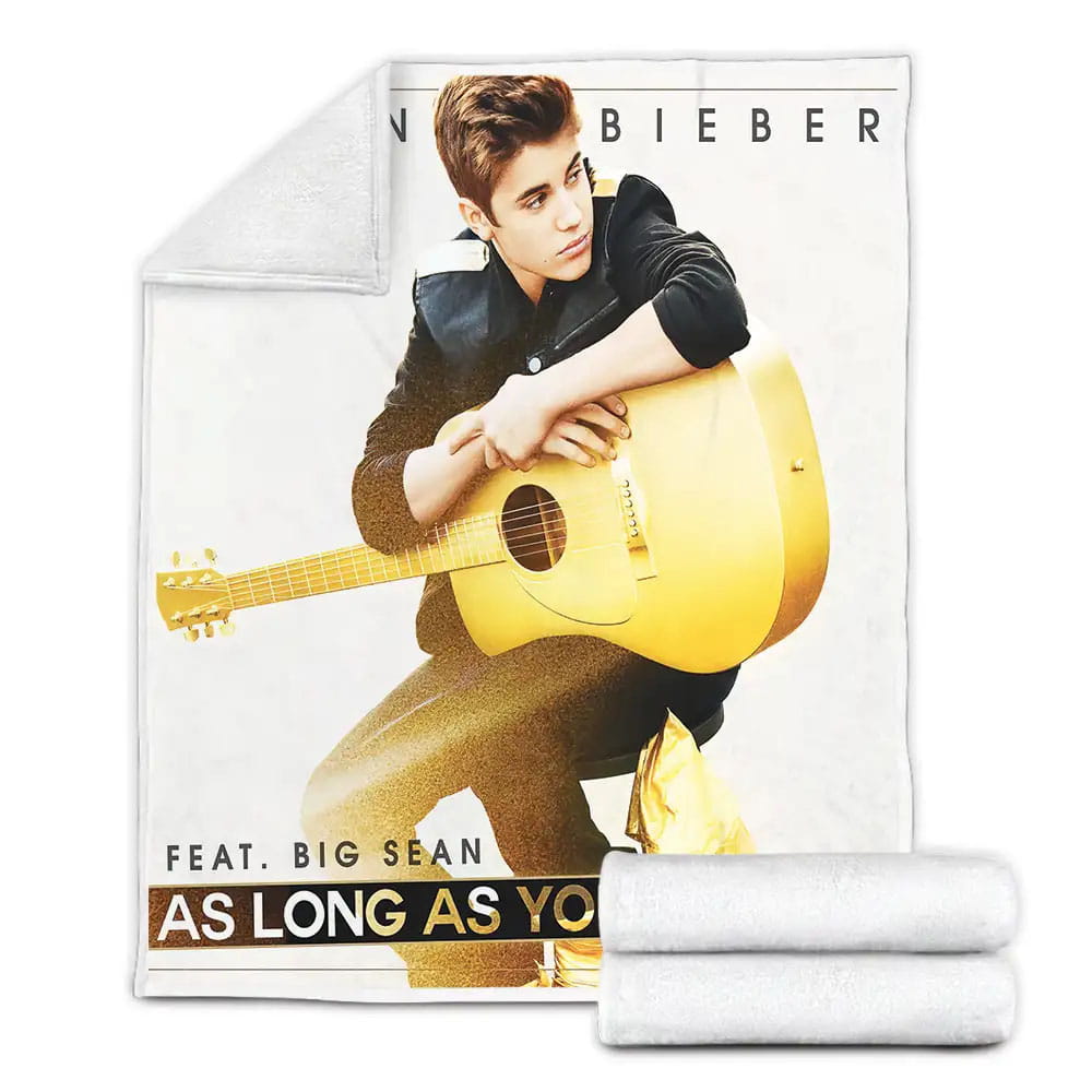 Justin Bieber As Long As You Love Me Single Art Cover Fleece Blanket Gift For Christmas Thanksgiving Halloween